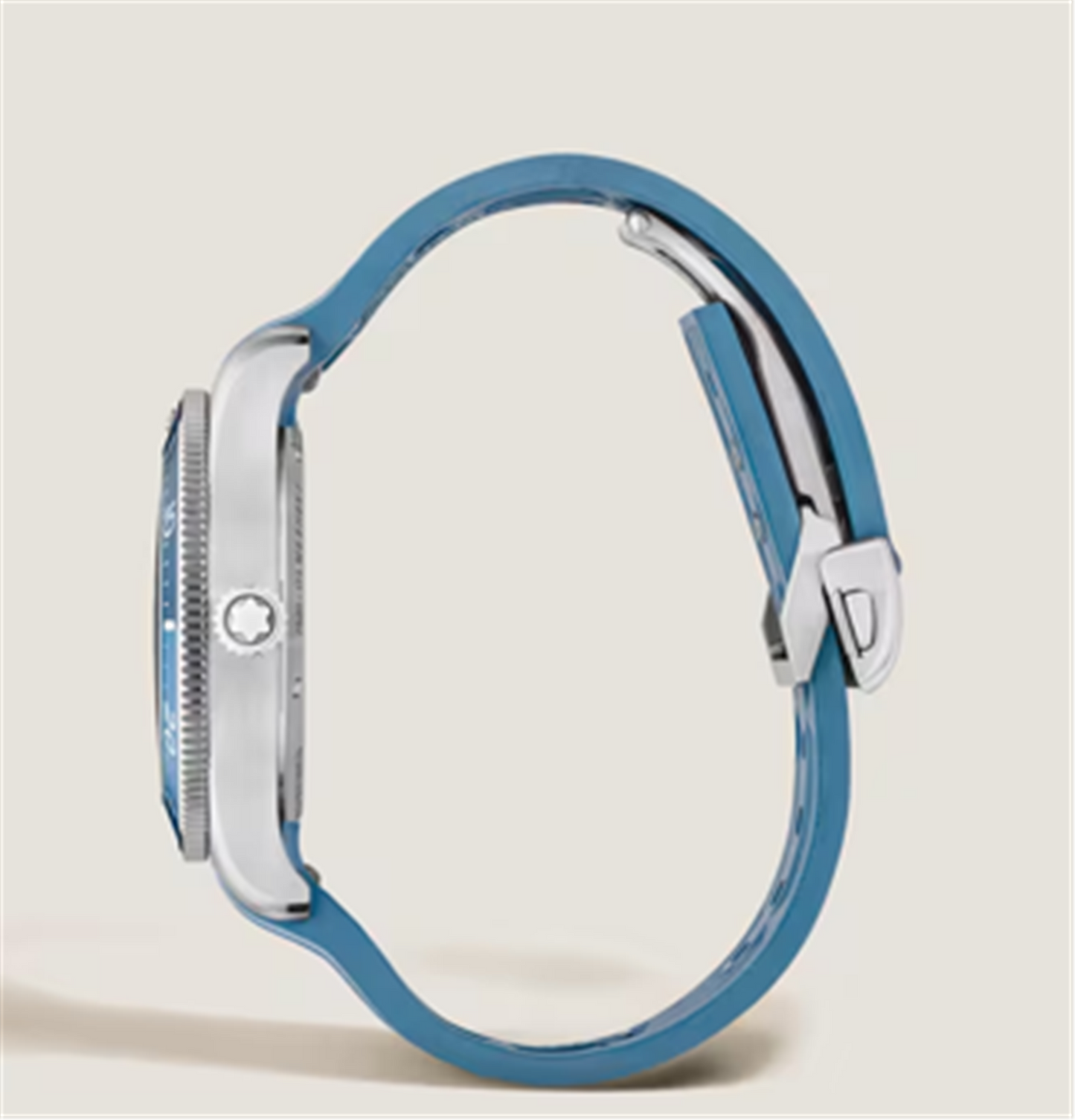 Montblanc Iced Sea Automatic Date 0 Oxygen w/ Blue Sfumato Glacier Dial & Blue Rubber Strap- 38mm