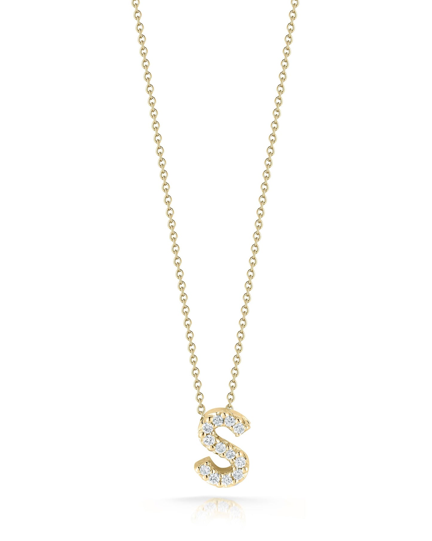 Roberto Coin Diamond Love Letter "S" Necklace in 18k Gold