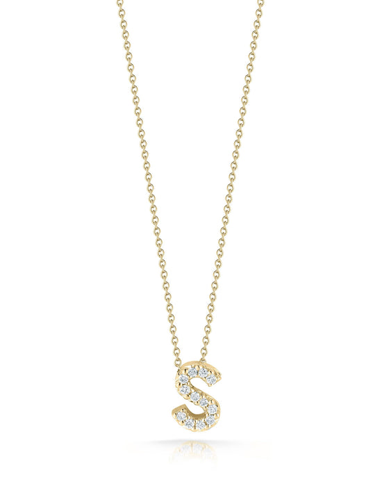 Roberto Coin Diamond Love Letter "S" Necklace in 18k Gold