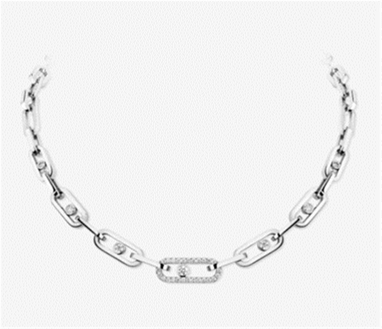 Messika Move Link Diamond Necklace in 18k White Gold