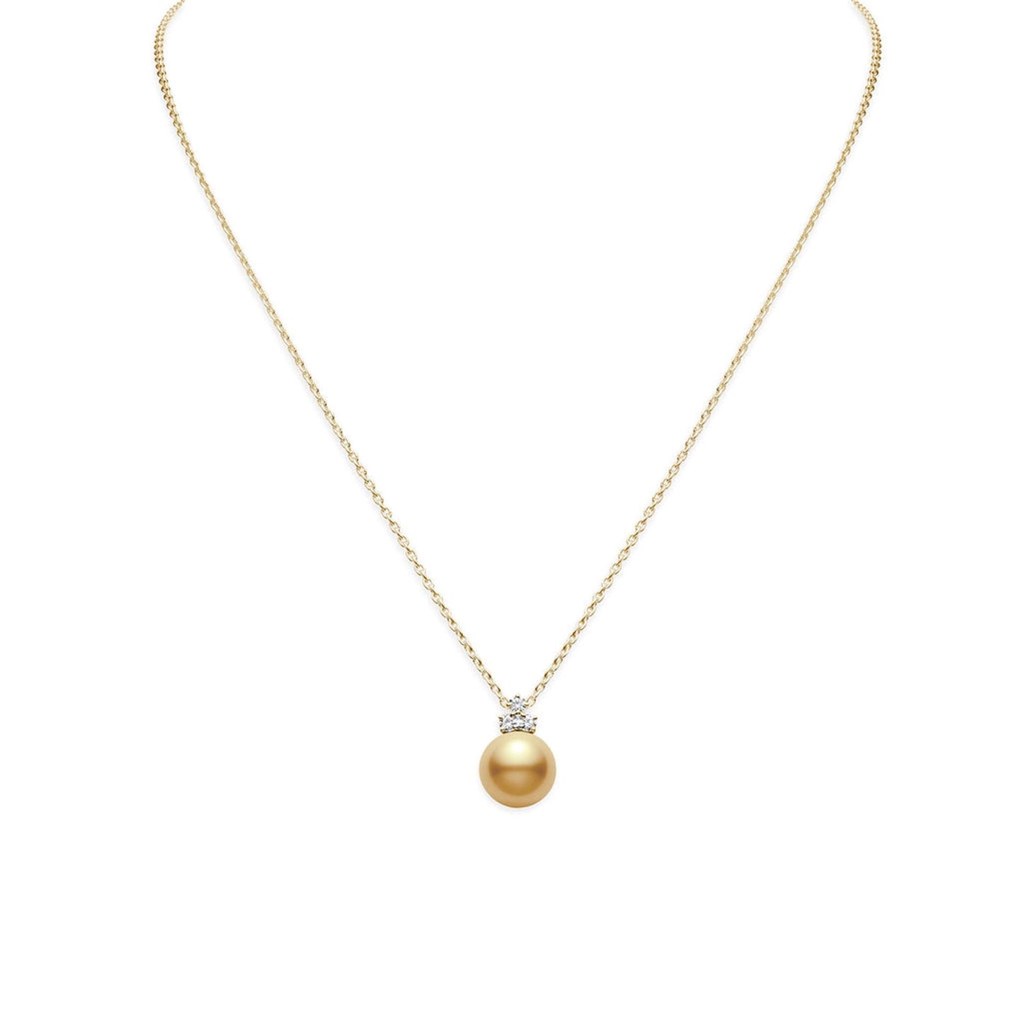 Mikimoto Golden South Sea Pearl & Diamond Necklace