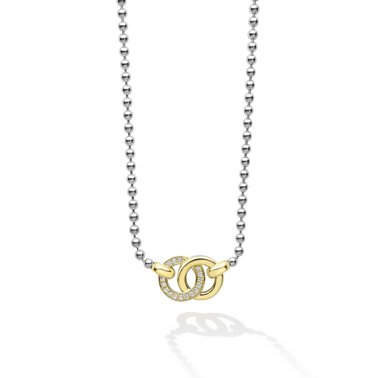 Lagos Two-Tone Interlocking Diamond Necklace