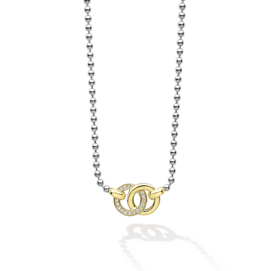 Lagos Two-Tone Interlocking Diamond Necklace