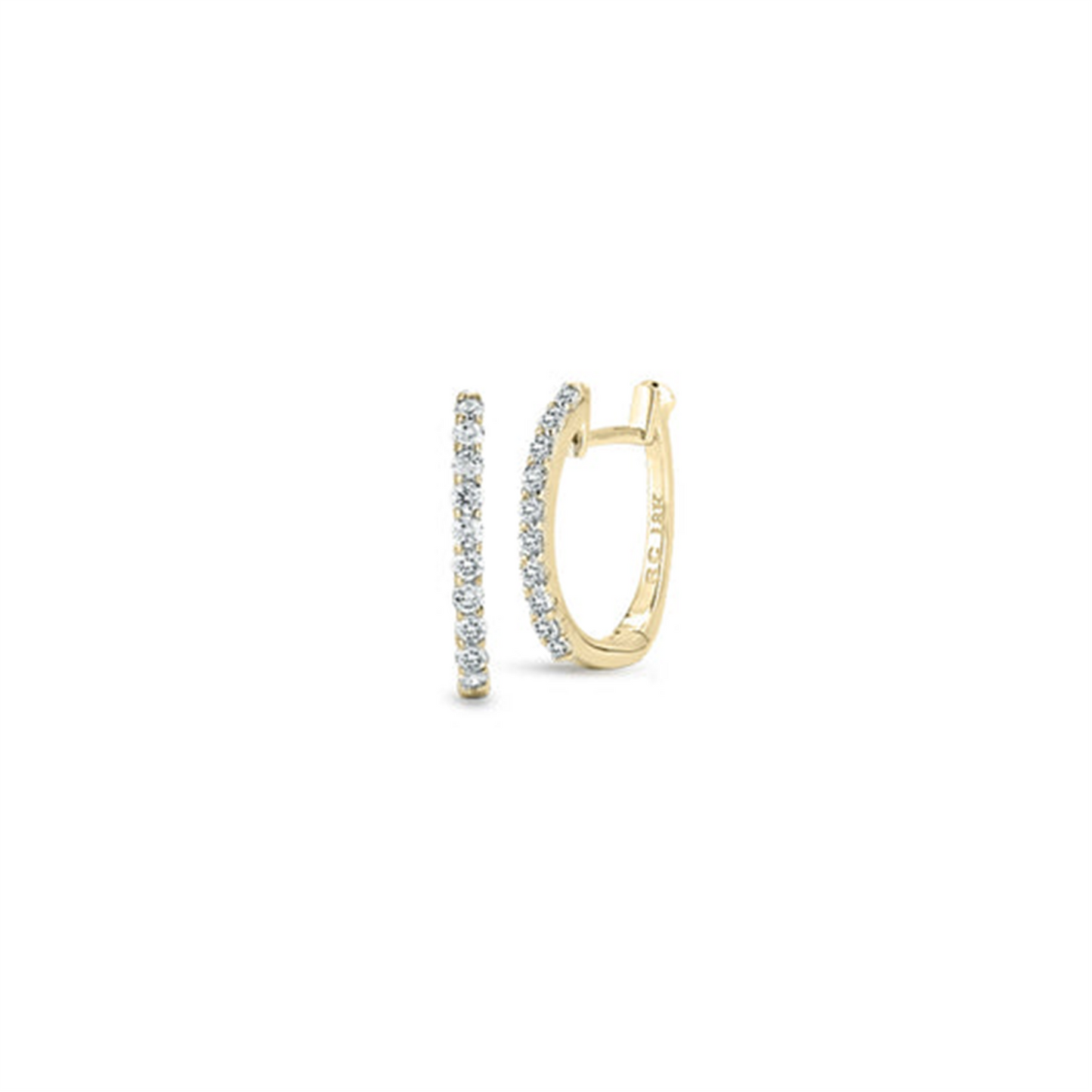 Roberto Coin Huggy Earrings with Micropave Diamonds