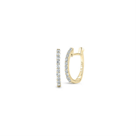 Roberto Coin Pavé Hoop Earrings in 18k Yellow Gold & 1/5ct Diamonds
