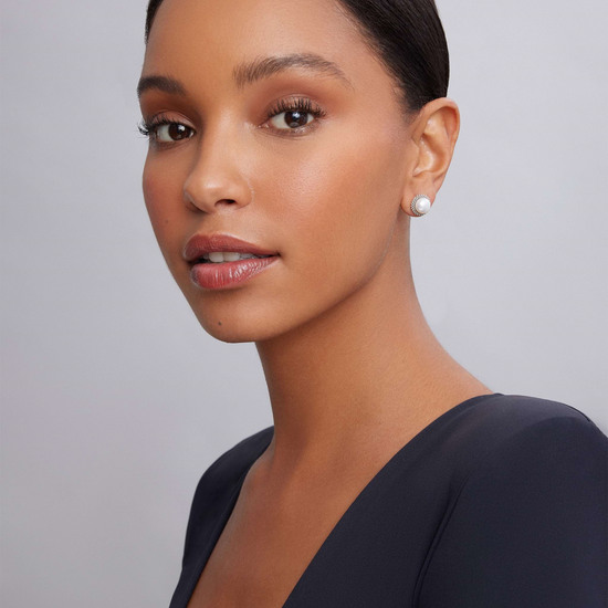 Lagos Caviar Pearl Stud Earrings in Sterling Silver