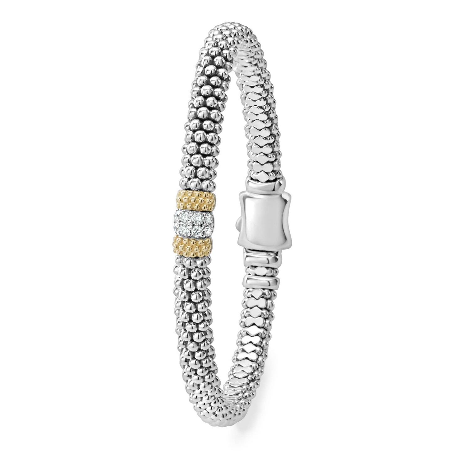 Lagos Single Station Diamond Caviar Bracelet