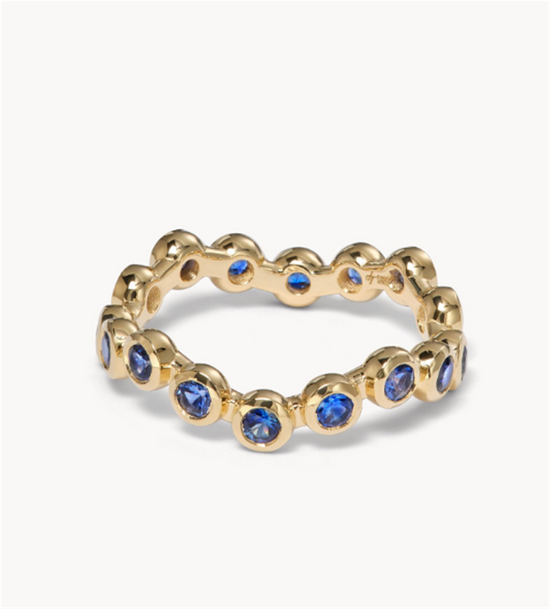 Jamie Turner Eternity Band w/ Blue Sapphires - Curve Ring