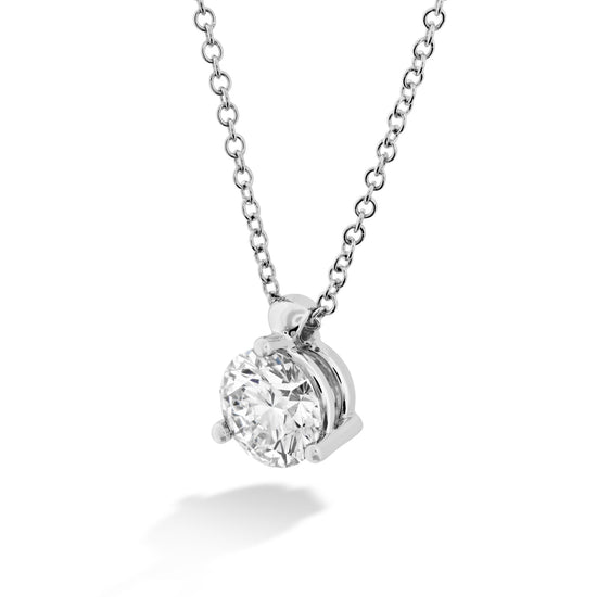 Hearts on Fire 1/2ct Classic 3 Prong Diamond Solitaire Pendant in 18k White Gold