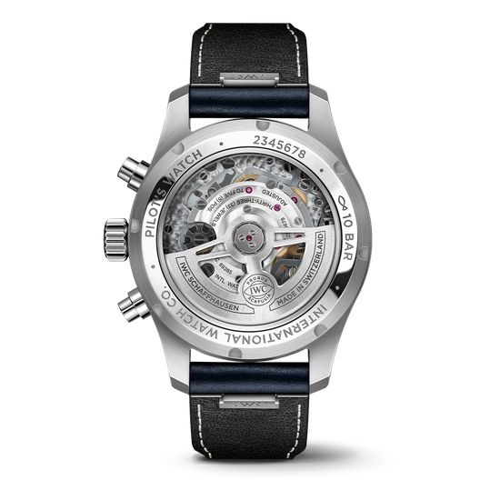 IWC Shaffhuasen Pilot's Watch Chronograph 41mm w/  Blue Dial & Blue Calfskin Strap