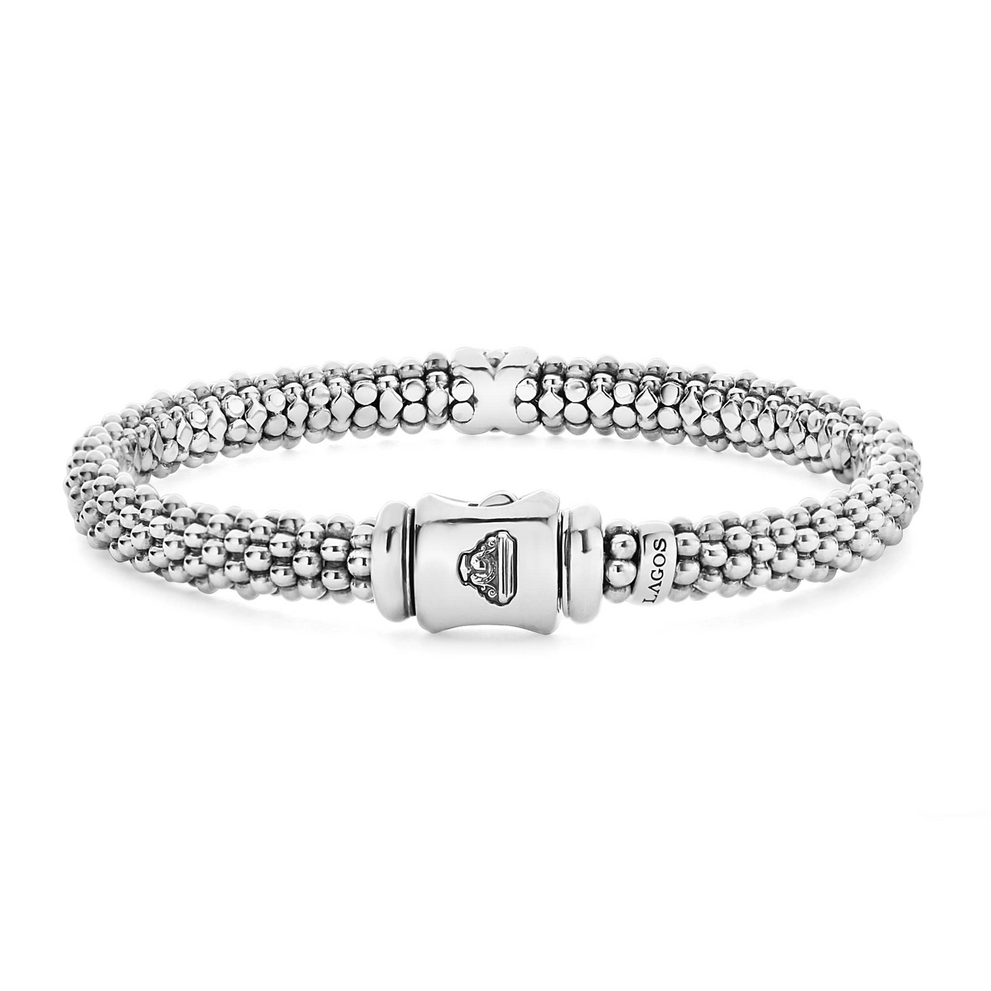 Lagos Single Station X Two-Tone Diamond Bracelet in Sterling Silver