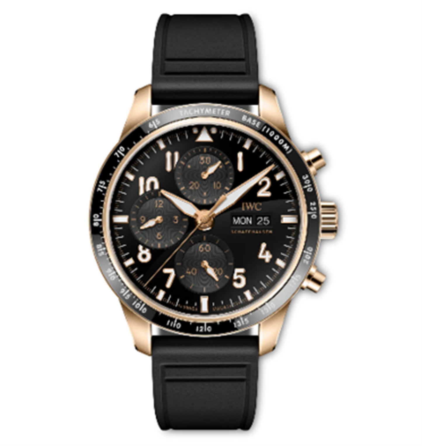 IWC Pilot's Watch Performance Chronograph 41mm in 18k Yellow Gold  - Black Dial & Black Strap