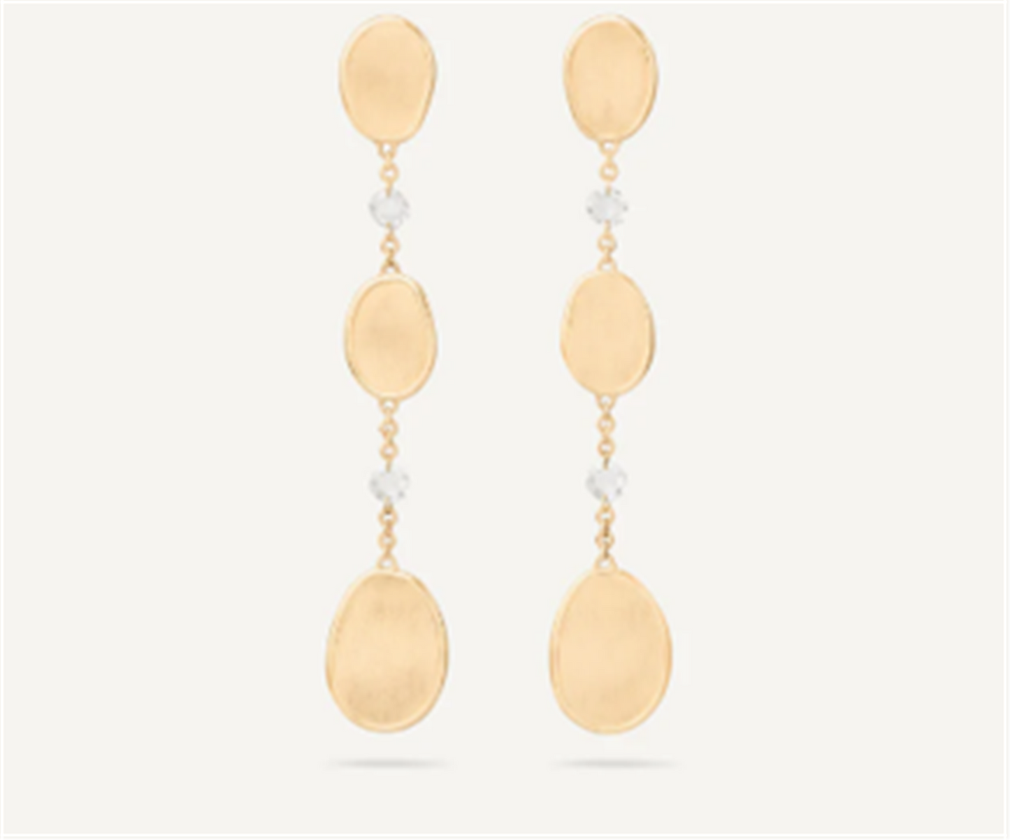 Marco Bicego Lunaria Chandelier Earrings with Diamonds in 18k Gold