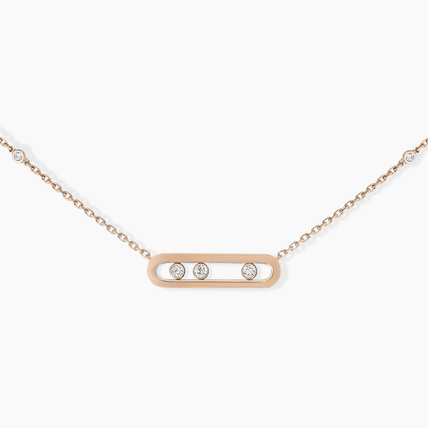 Messika Baby Move Diamond Necklace in 18k Rose Gold & .14ct Diamonds