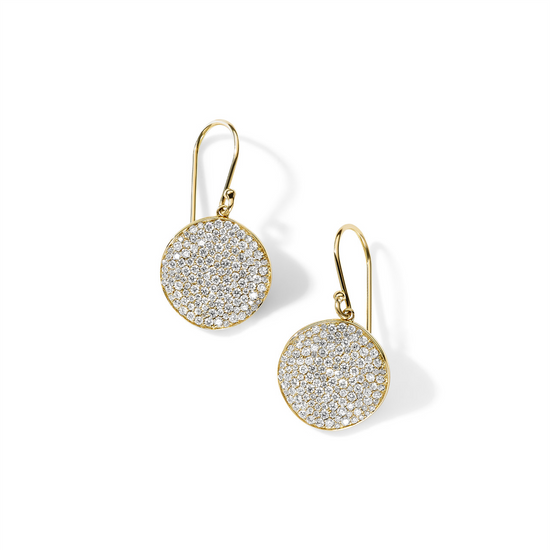 Ippolita Medium Gold Flower Drop Earrings Diamonds