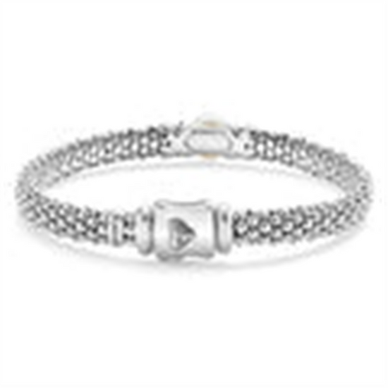 Lagos Two-Tone X Pearl Caviar Bracelet