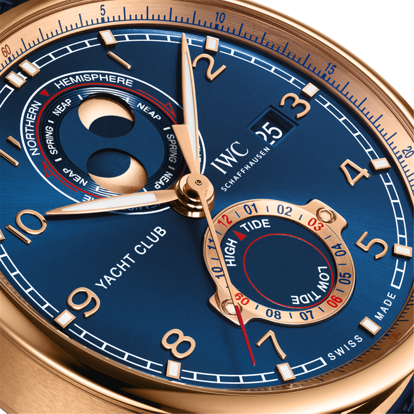 IWC Shaffhausen Portugieser Yacht Club Moon & Tide 44.6mm in 18k Gold & Blue