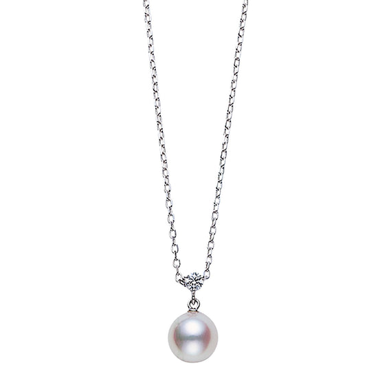 Mikimoto Akoya Cultured Single Pearl & Diamond Pendant