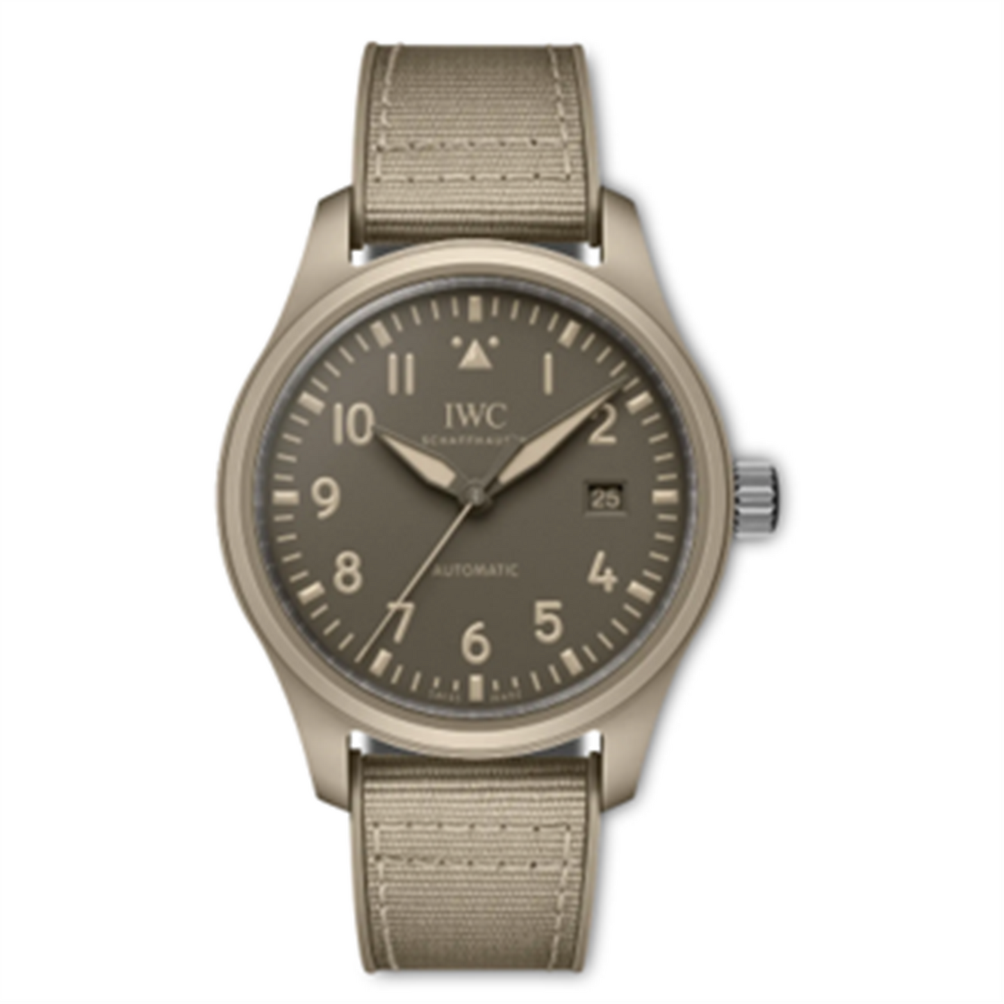 IWC Ceramic Pilot's Watch Automatic 41mm Top Gun "Mojave Desert" - Brown Dial & Rubber/Textile Strap