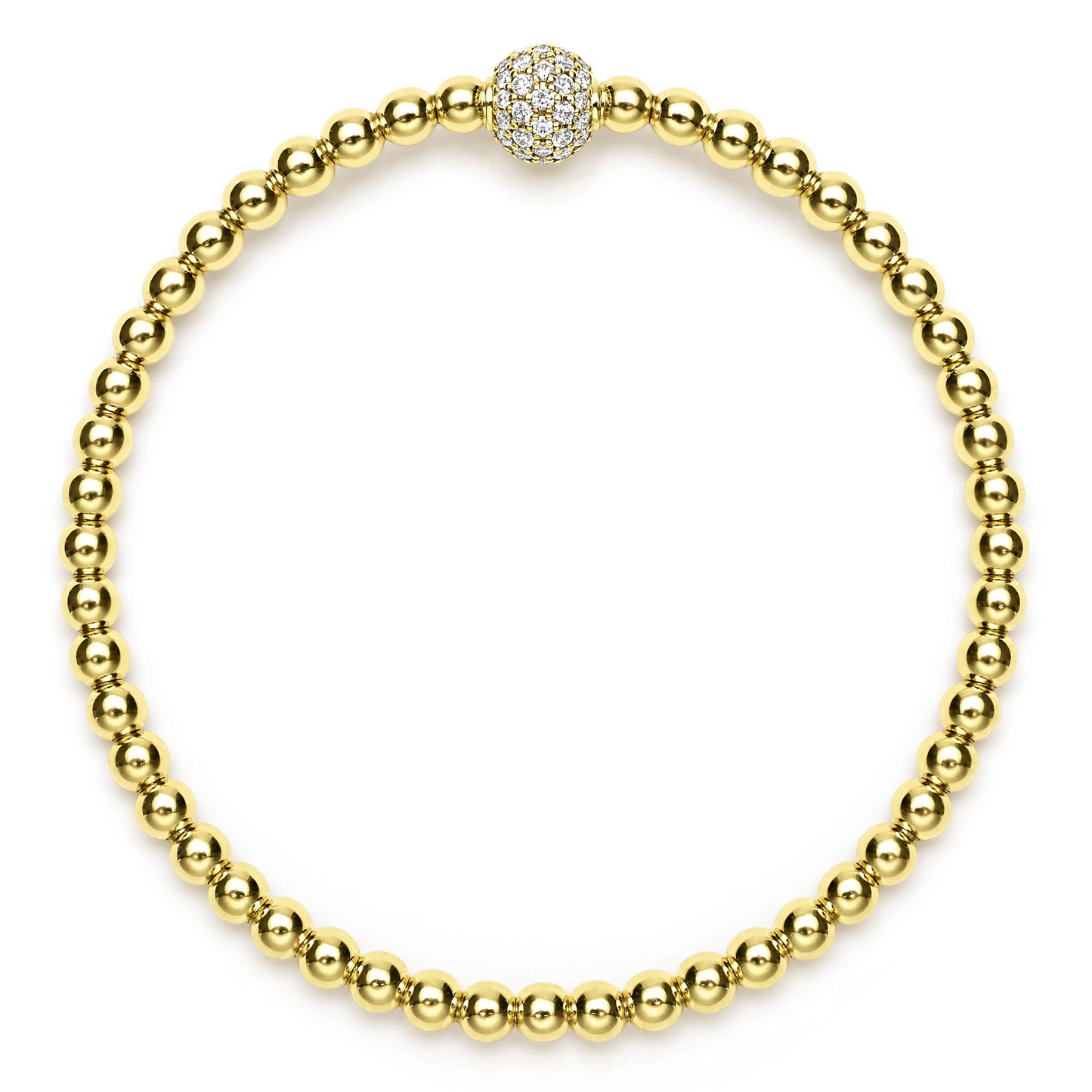 Lagos 18k Gold and Diamond Bead Bracelet