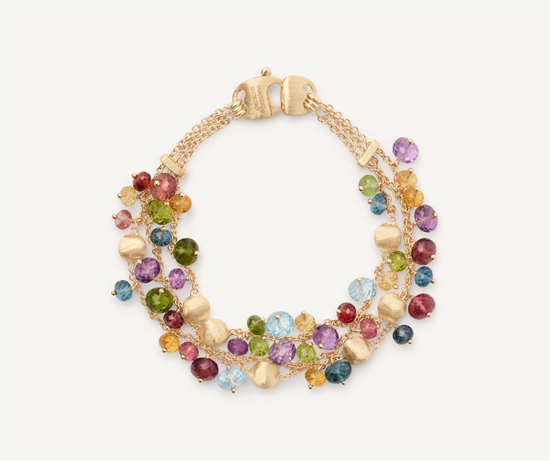 Marco Bicego Africa Multicolored Gemstone Charm Double Bracelet