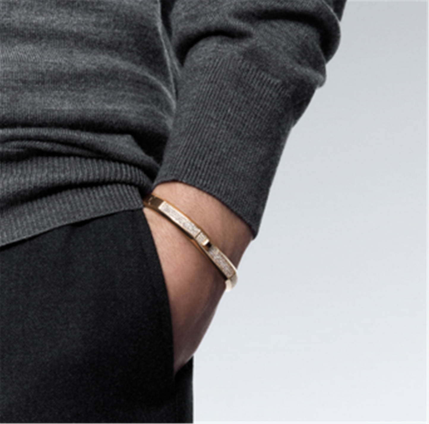Messika Moderniste Pavé Diamond Bracelet, Medium in 18k Yellow Gold