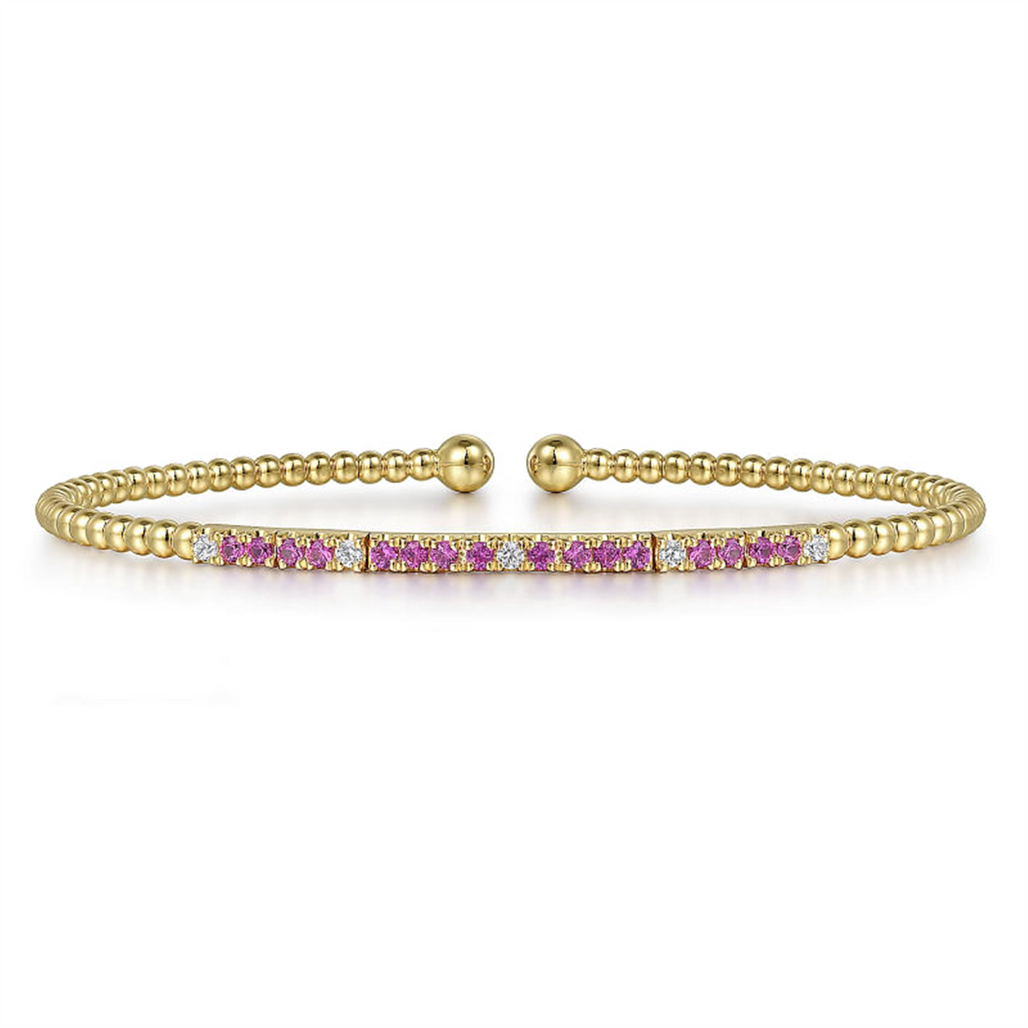 Gabriel & Co. Gold Bujukan Diamond & Ruby Split Bangle
