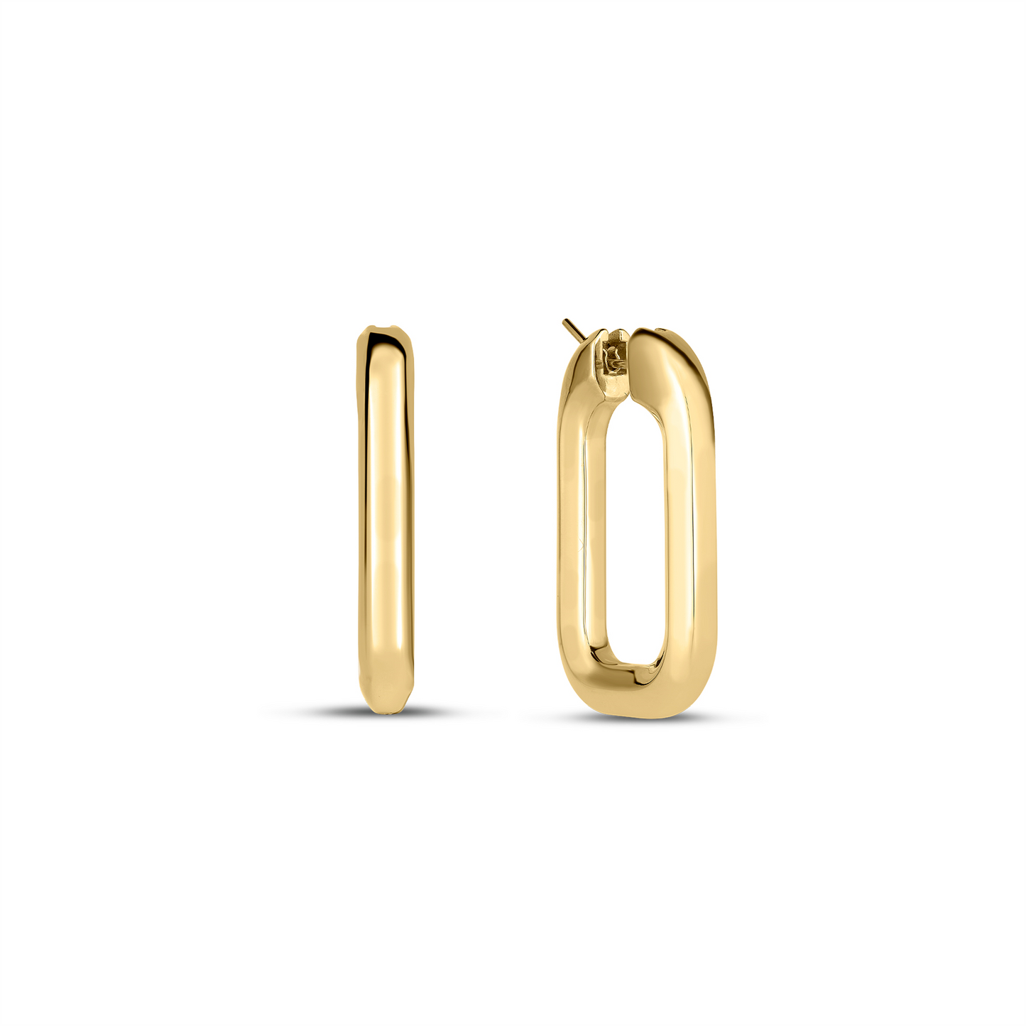 Roberto Coin Medium Gold Rectangle Hoops