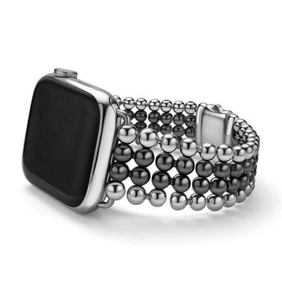 Lagos Black Ceramic and Stainless Steel Infinite Watch Bracelet - 38-45mm