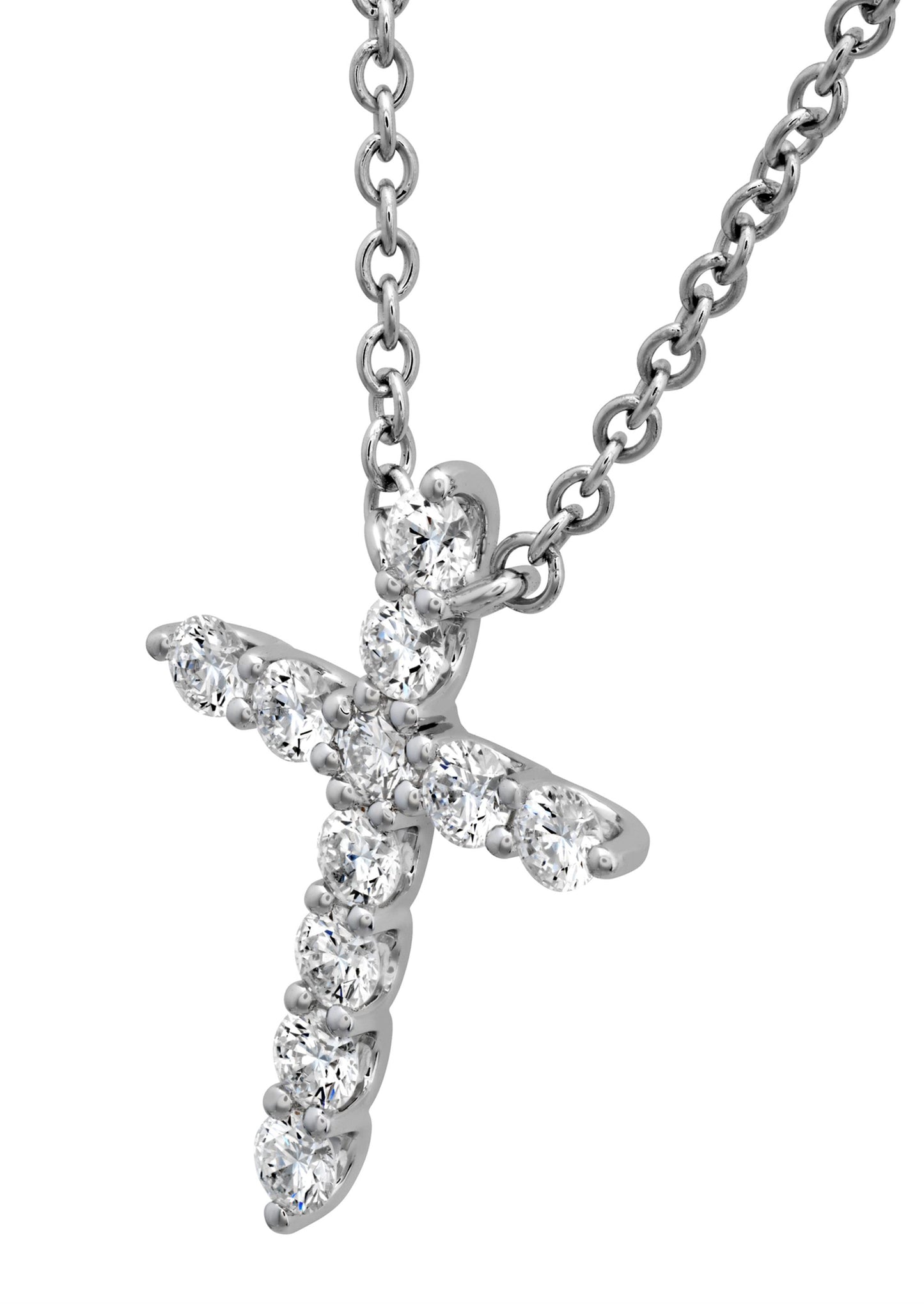 Hearts on Fire 18k White Gold Signature Diamond Cross Pendant, Medium