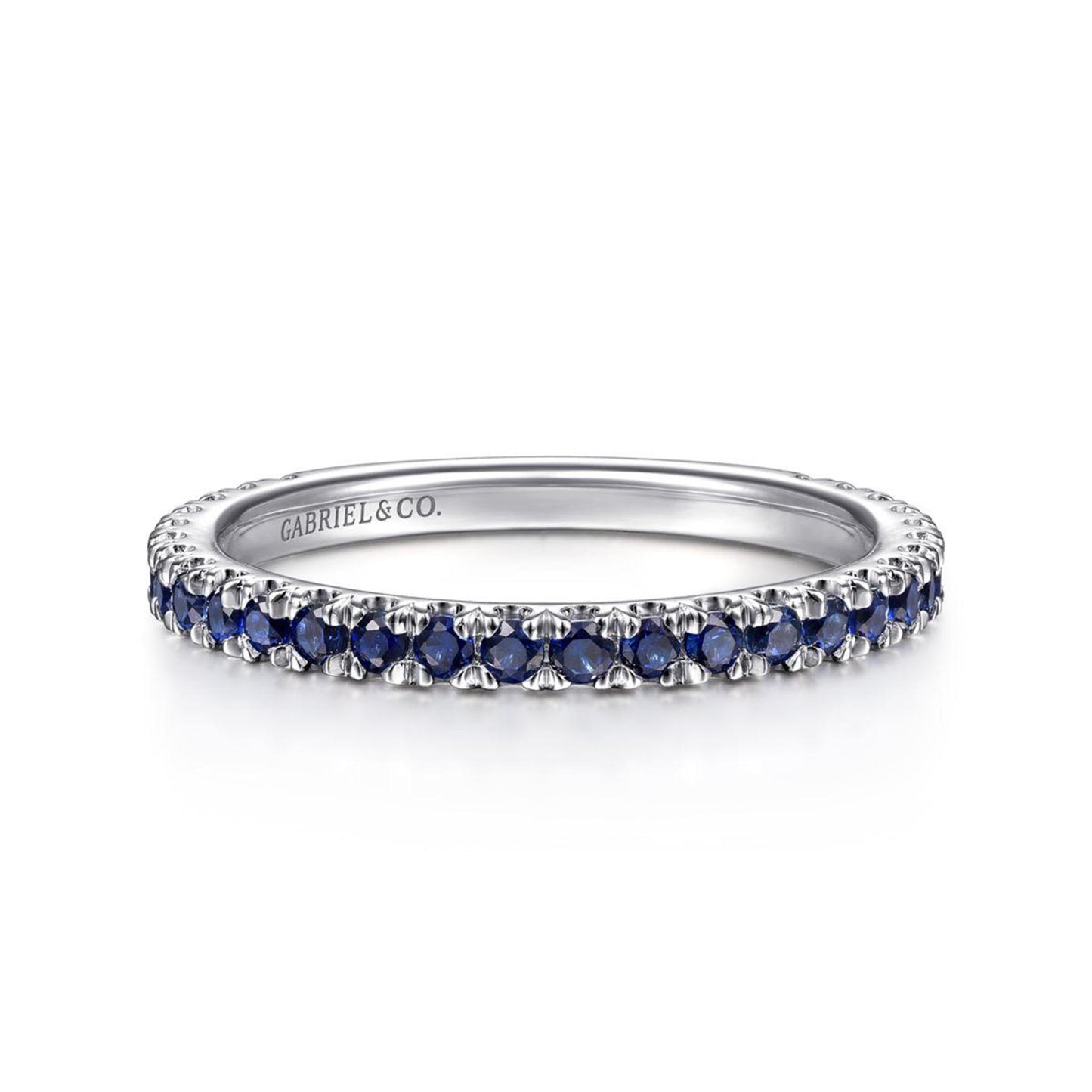 Gabriel & Co. White Gold & Sapphire Stackable Ring