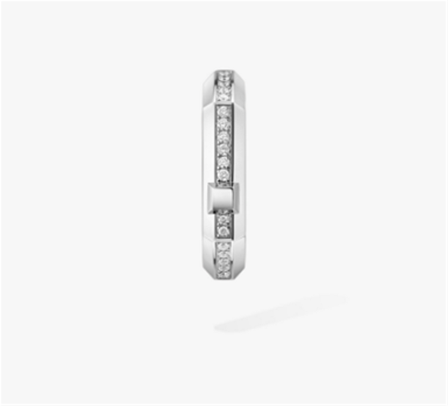 Messika Moderniste Single Pavé Hoop Earring, Small iin 18k White Gold