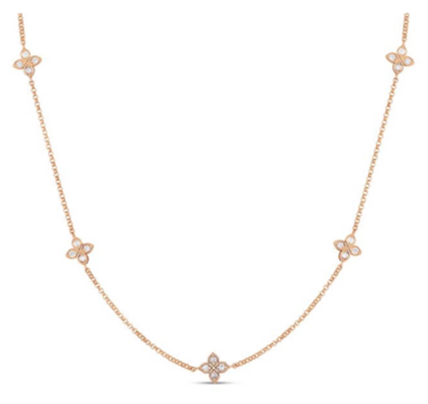 Roberto Coin Love by the Inch 5 Station Flower Necklace