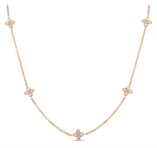 Roberto Coin Love by the Inch 5 Station Flower Necklace