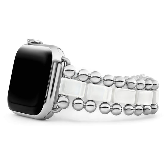 Lagos White Ceramic and Stainless Steel Watch Bracelet - 38-45mm