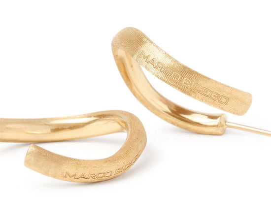 Marco Bicego Jaipur Curved Engraved Hoop Earrings