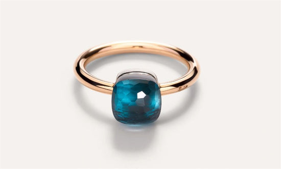 Pomellato Nudo Petit London Blue Topaz Ring in 18k Rose Gold