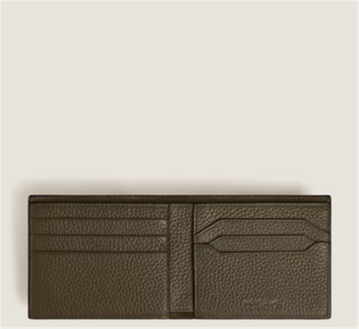 Montblanc 6cc Khaki Grain Leather Wallet