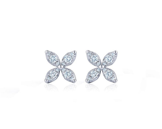 Kwiat Sunburst Diamond Studs in 18k White Gold & 1/3ct Diamonds