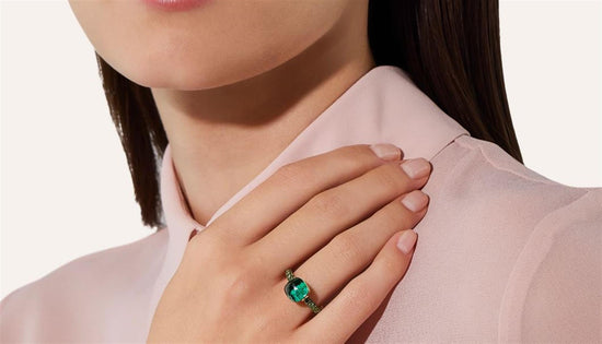 Pomellato Nudo Petit Prasiolite/Malachite/Tsavorite Ring in 18k Rose Gold