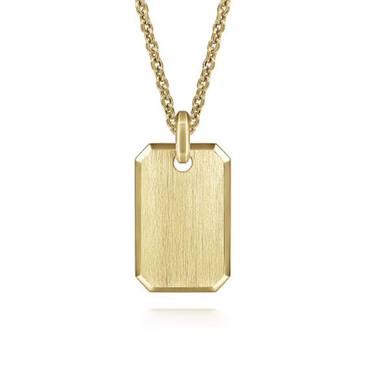 Gabriel & Co. Yellow Gold Dog Tag Pendant