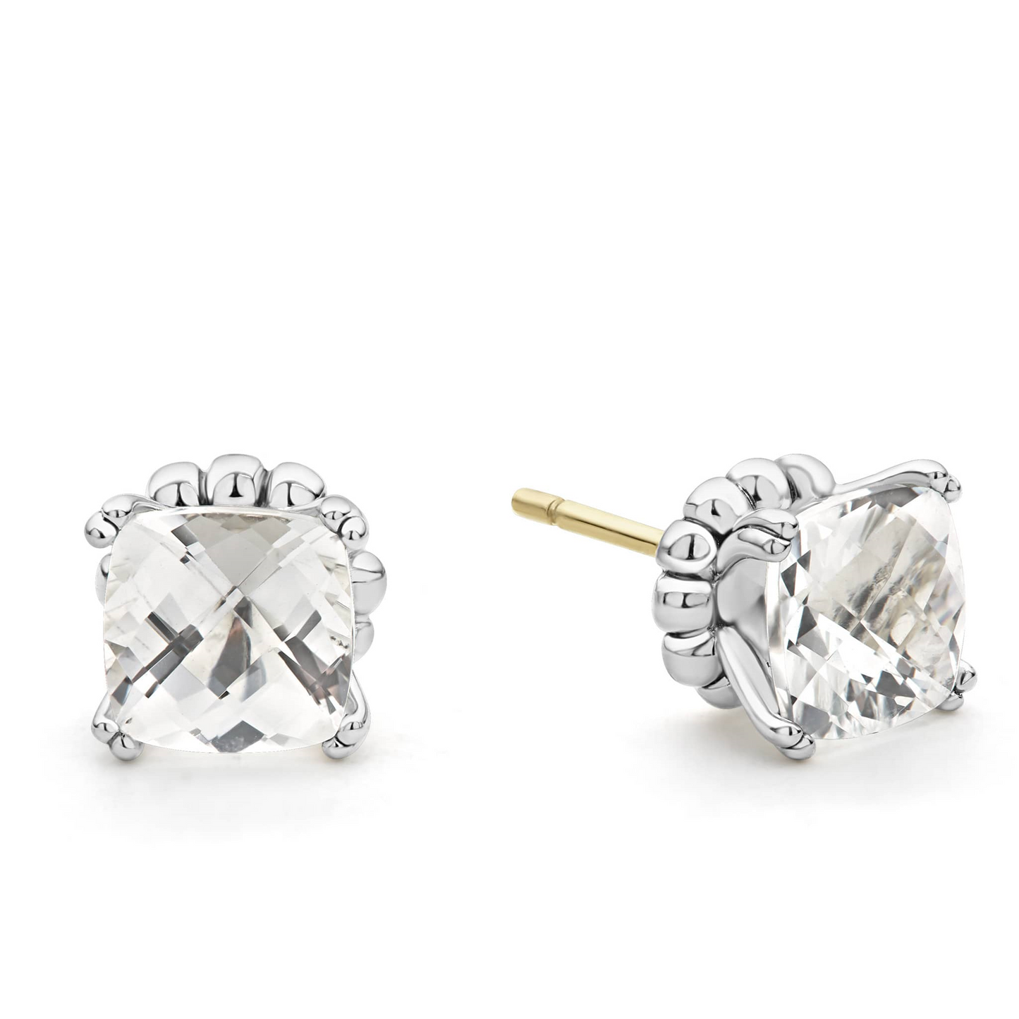 Lagos White Topaz Stud Earrings in Sterling Silver