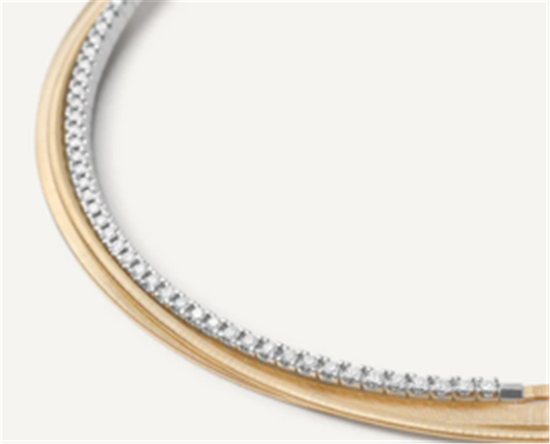 Marco Bicego Masai 3 Strand Collar Diamond Necklace in 18k Gold