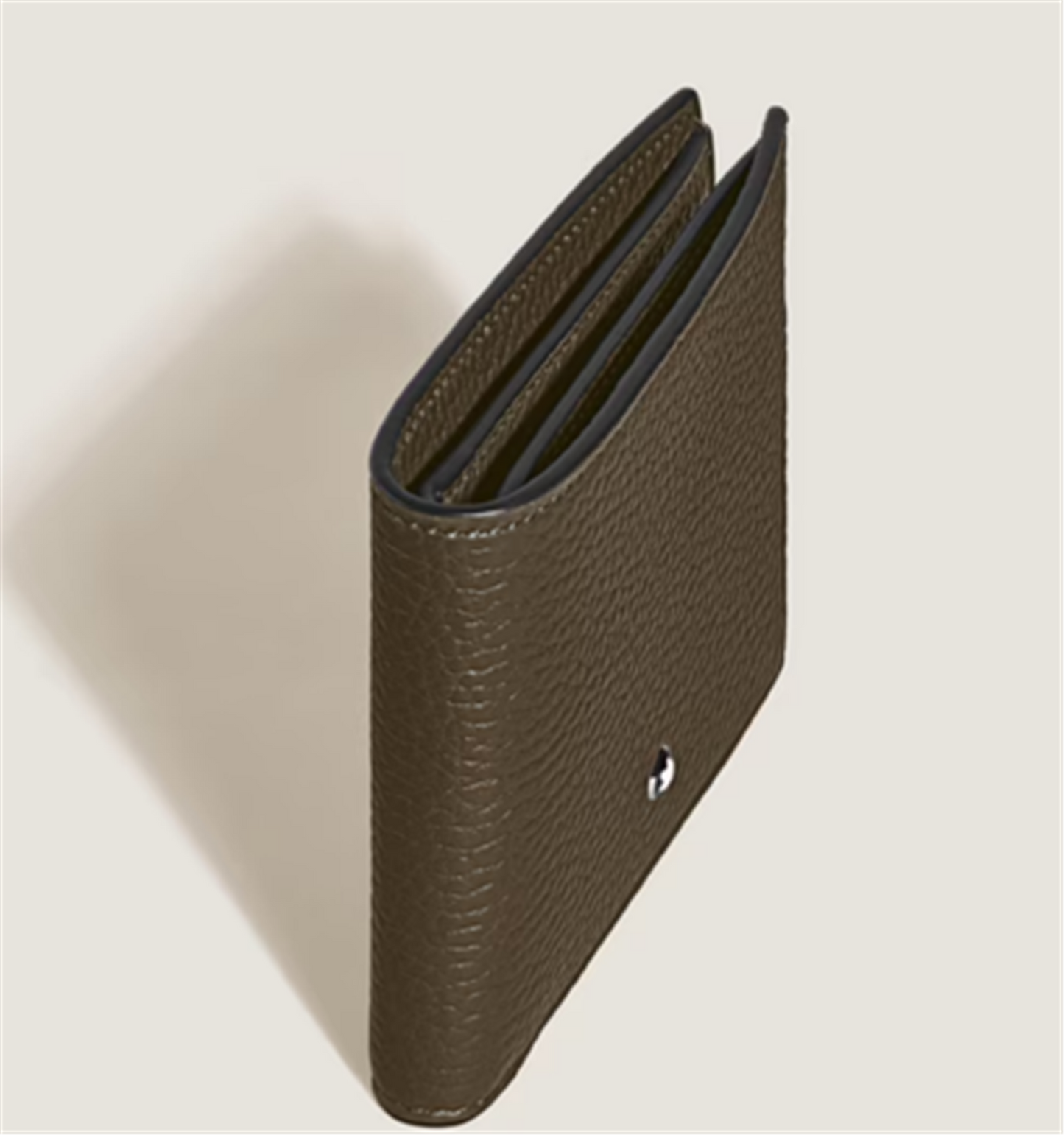 Montblanc 6cc Khaki Grain Leather Wallet