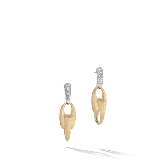 Lucia Collection Yellow Gold & Diamond Link Drop Earrings