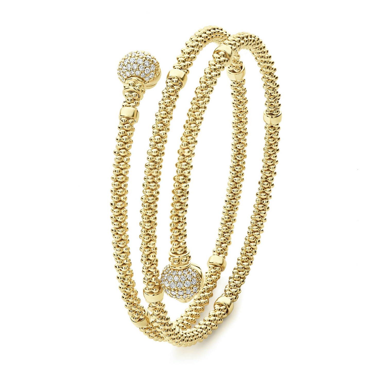 Lagos 18k Gold Wrap Diamond Bracelet