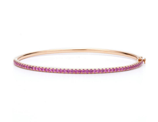 Kwiat 18k Rose Gold Bangle with 1ct Pink Sapphires