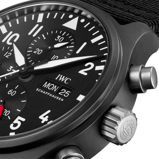 IWC Schaffhausen Pilot's Watch Chronograph Top Gun 44mm w/  Black Dial & Black Textile Strap