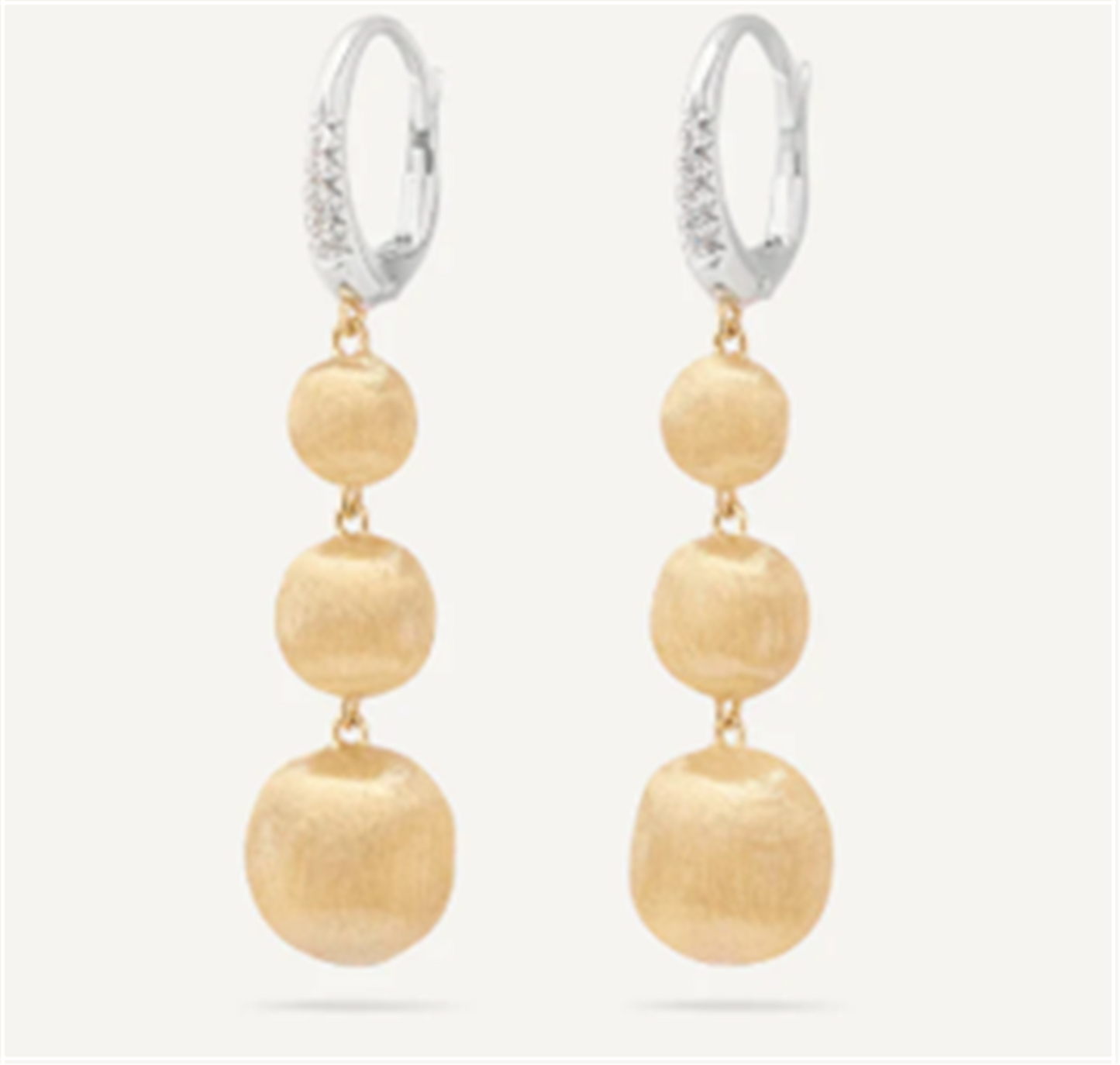 Marco Bicego Africa Graduated Drop Earrings with Diamond Clip