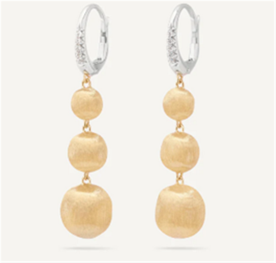 Marco Bicego Africa Graduated Drop Earrings with Diamond Clip